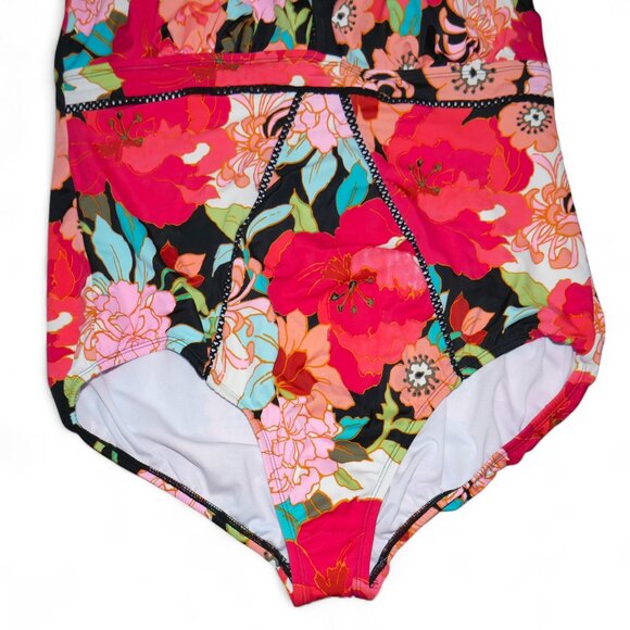 Time and Tru One Piece Slimming Swimsuit Size 2X Padded Cup Support Bathing Suit - Picture 3 of 9